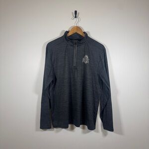 Ohio State Varsity Authentic Apparel Heather Gray Unisex Quarter-Zip Pullover